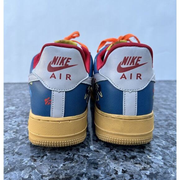BLUE YELLOW DRIPPING BLOOD SWOOSH CUSTOM Nike AIR FORCE 1 Men’s Size 11 main image 5
